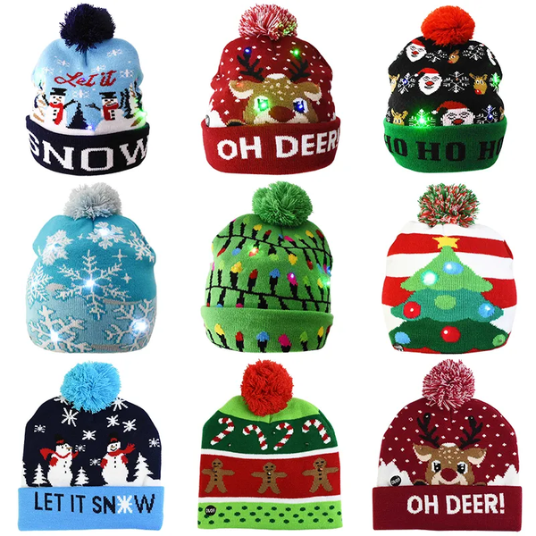 Christmas LED Light Knitted Beanies